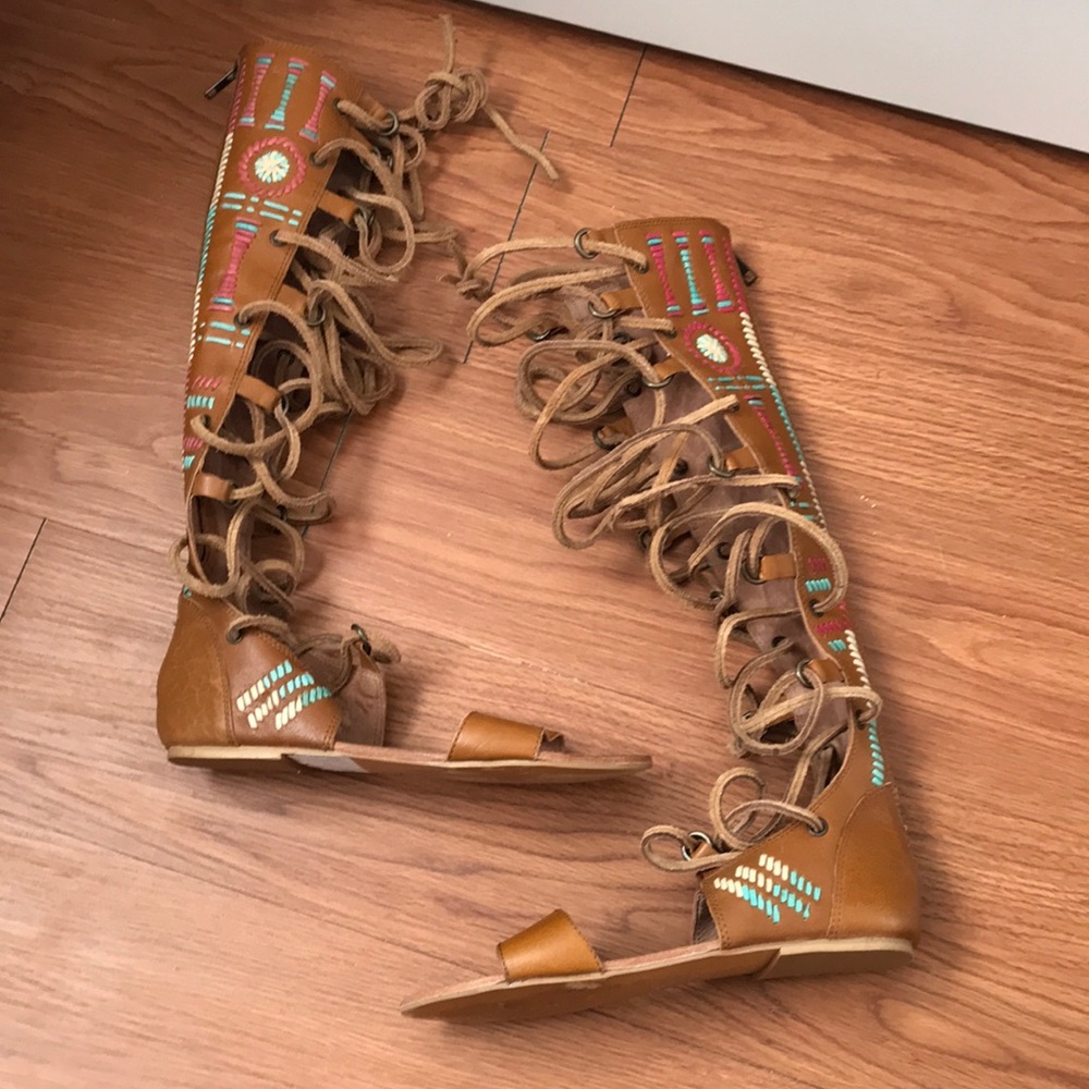 Free People Bell Flower Lace up sandals